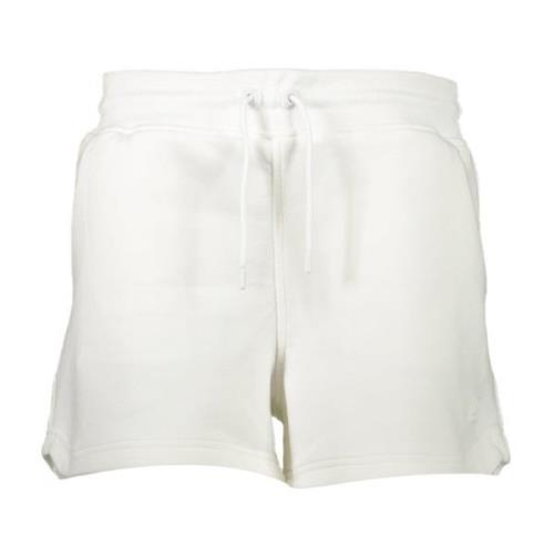 Sporty hvite dame shorts med elastisk midje