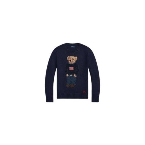 Navy Multi Bear Brodert Langermet