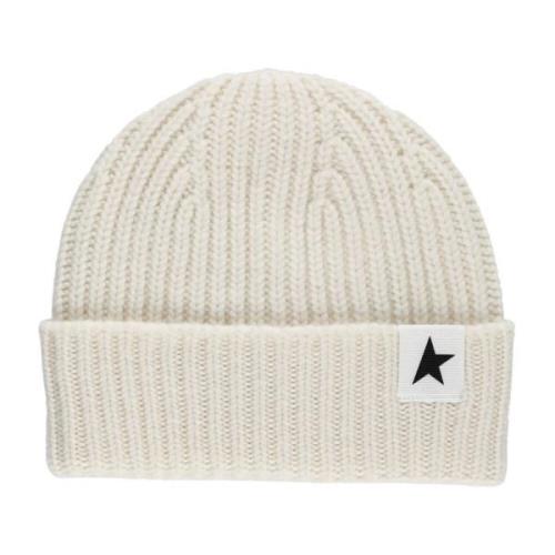 Ivory ull beanie lue med ikonisk stjerne