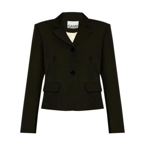 Svart Knappet Blazer