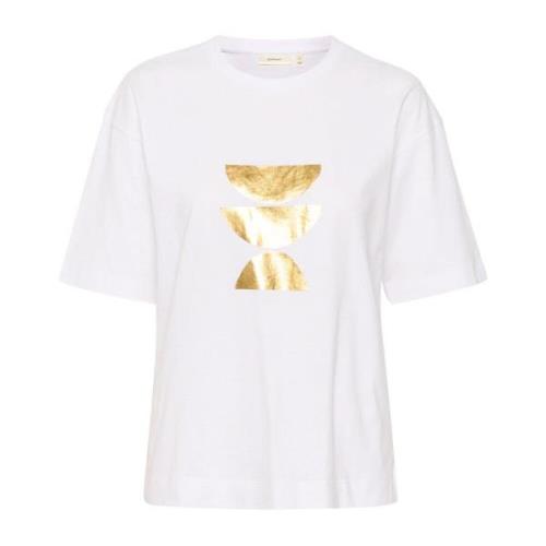 Metallic Print T-shirt Pure White