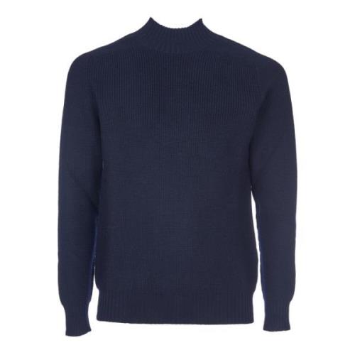 Blå Mock Neck Sweater Aw24