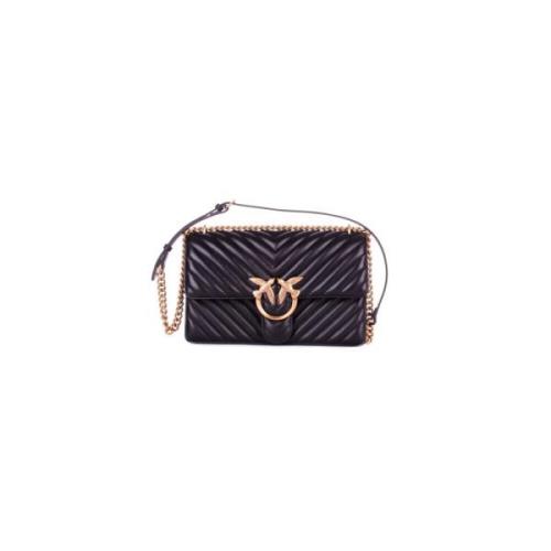 Front Logo Crossbody Veske med Delbar Stropp