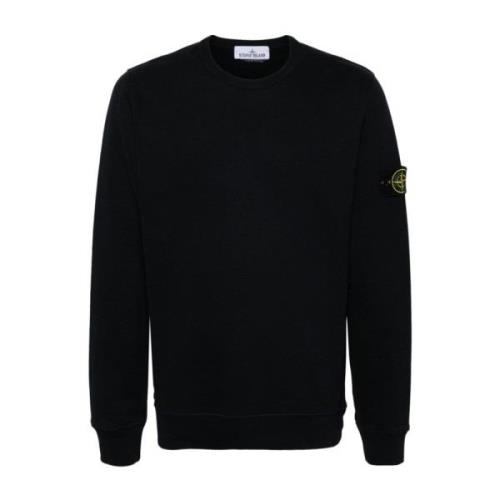 Blå Crew Neck Bomullsgenser