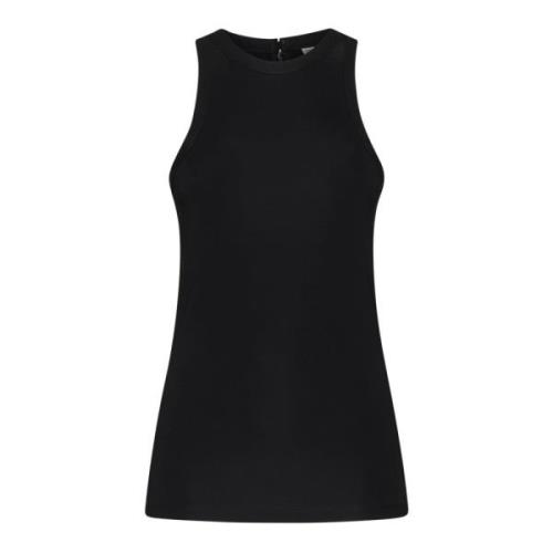 Svart Flytende Jersey Tank Top