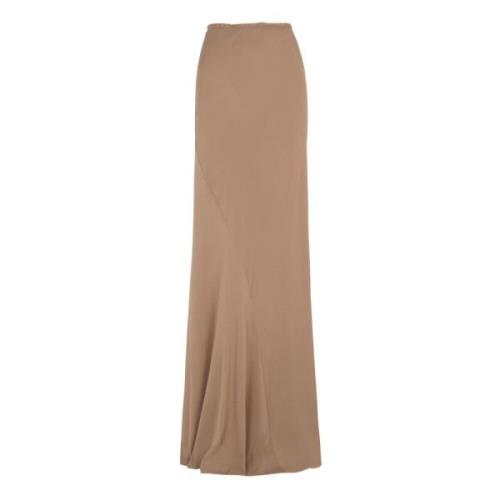 Asymmetrisk Silke Stretch Maxi Skjørt