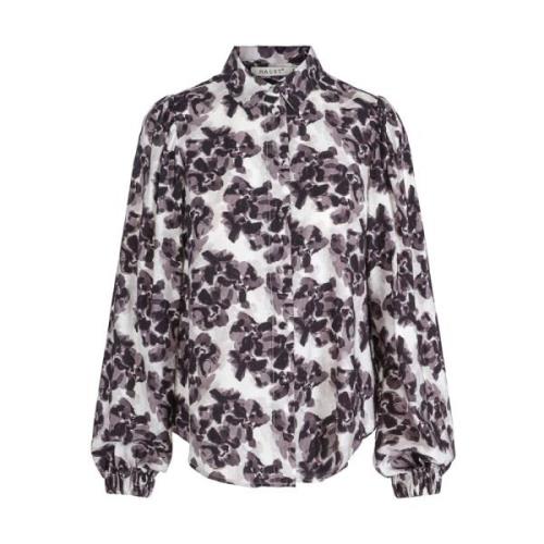 Feminin Løs Blomster Bluse Skjorte