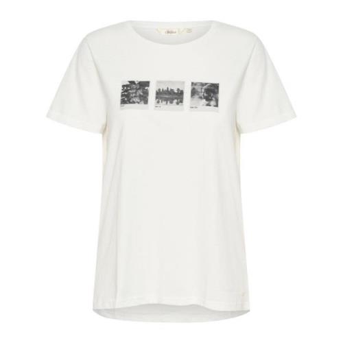 Grafisk Print T-skjorte Cambodia Pictures White