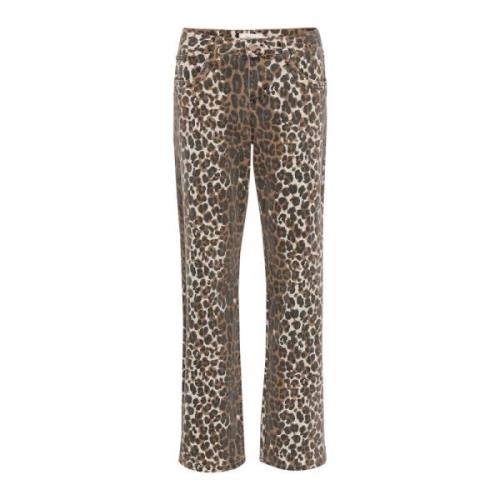 Leopard Print Straight-Leg Jeans