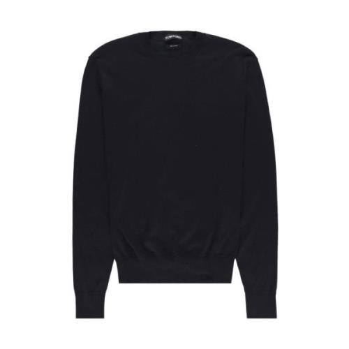 Sort Bomull Crew-Neck Sweater