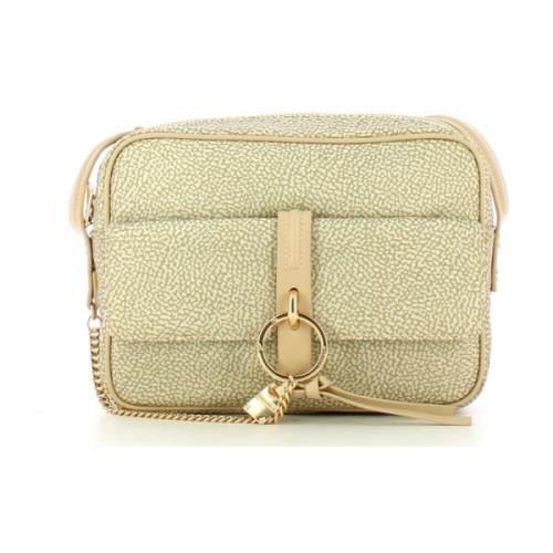 Liten Nylon Crossbody-veske i Natur/Krem