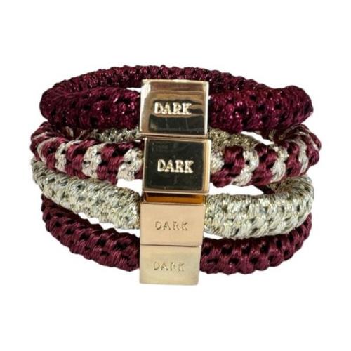 Hair Ties 4 PK Kombinasjon Maroon MIX M/Gull