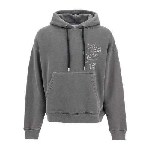 Outline Arrow Hoodie med Logo Print