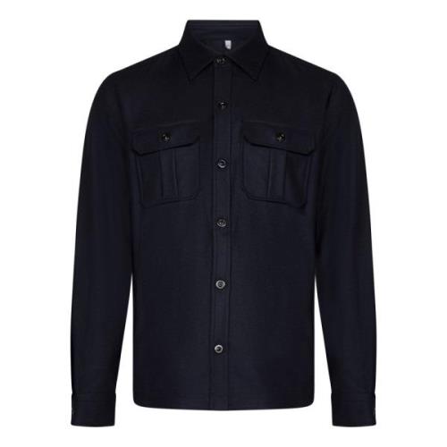 Blå Ullblanding Overshirt Aw24