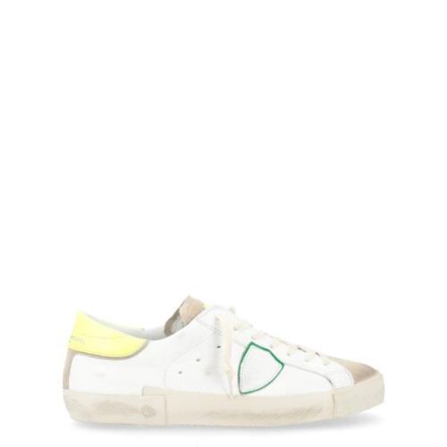 Fluorescerende gul skinn sneaker Paris X