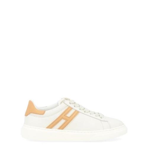 Sneaker H365 i elfenben og beige skinn