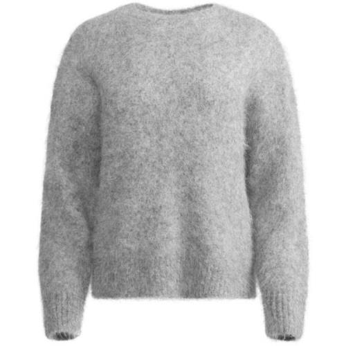 Koselig Grå Melange Oversized Furry Jumper