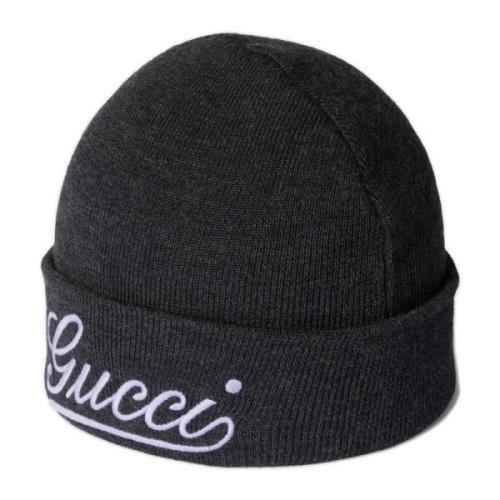 Grå Beanie Lue med Logodetalj