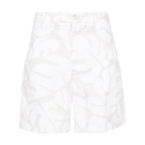 Beige Blomster Bermuda Shorts