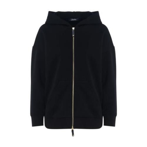 Svart Bomull Dobbelt Sweatshirt