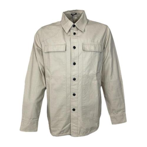 Strukturert Beige Overshirt Jakke