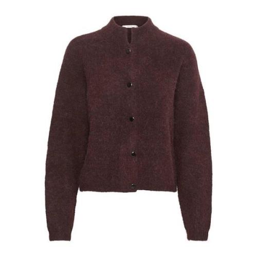 Plum Melange Kort Cardigan