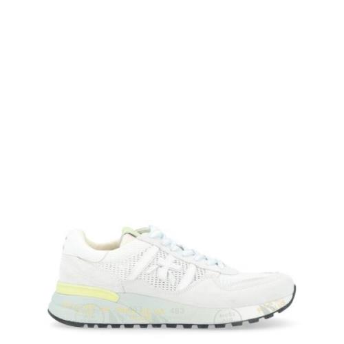 Hvit Perforert Stoff Sneaker