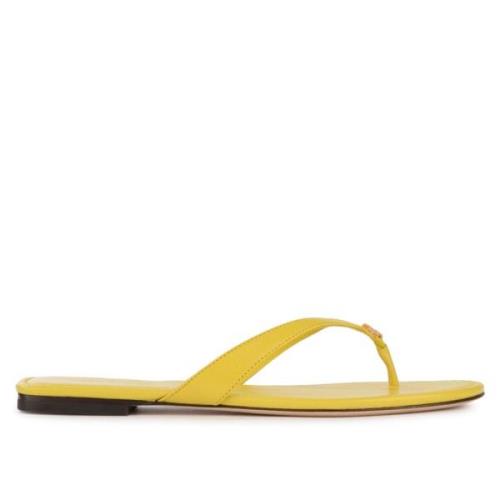 Klassiske gule skinnflip-flops