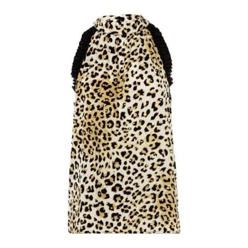 Sommer Eleganse Ermeløs Animal Print Bluse