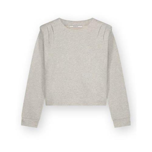 Beige Sweater med Skulderdetaljer