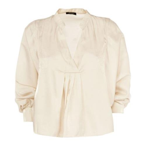 Beige Langermet Bluse Sommerstil