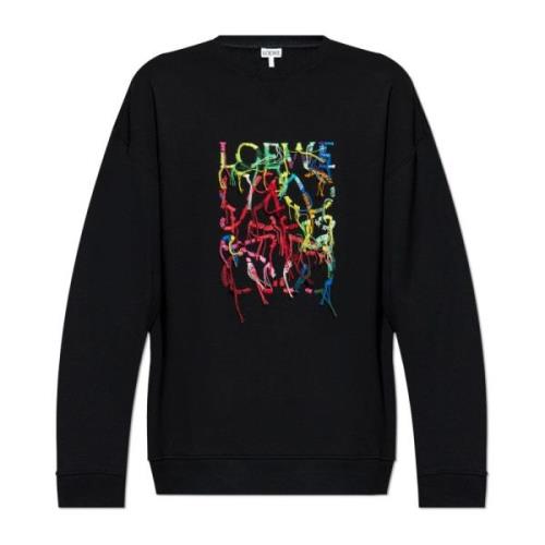 Sweatshirt med brodert logo i flere farger