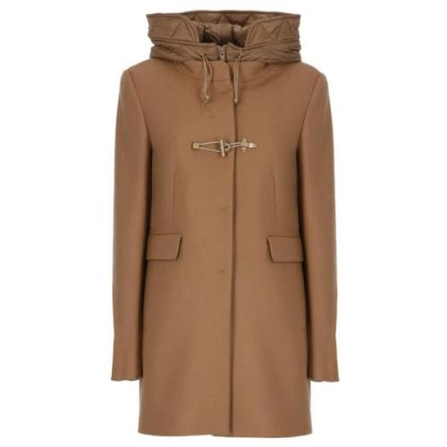 Dobbel front duffle coat med bib og hette