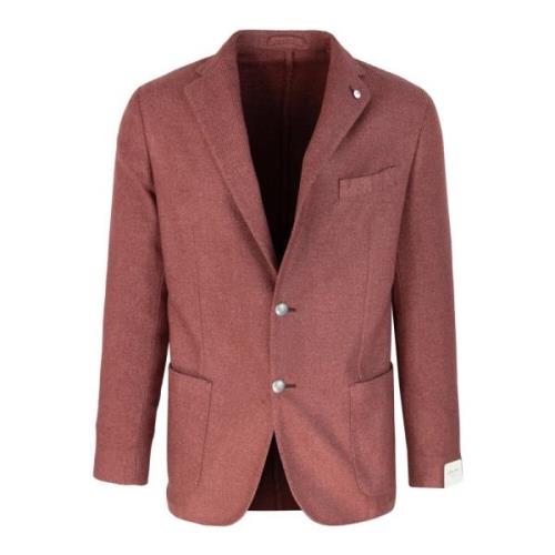 Rød Ullblanding Blazer Jakke