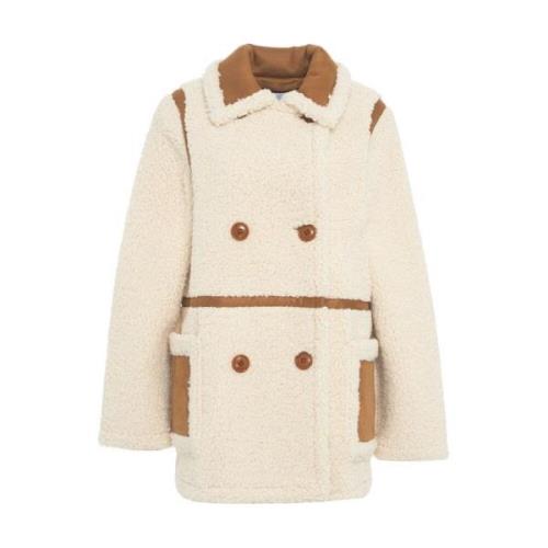 Beige Faux Shearling Jacket Aw24