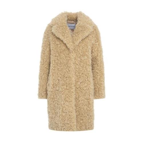 Elegant Beige Faux Fur Coat Aw24