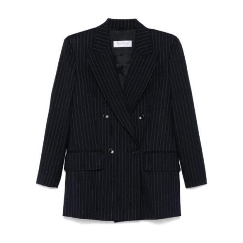 Marineblå Pinstripe Blazer