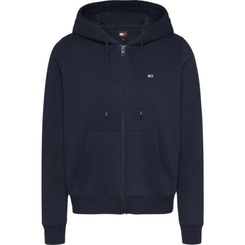 Blå Zip Hoodie Casual Style Sweater