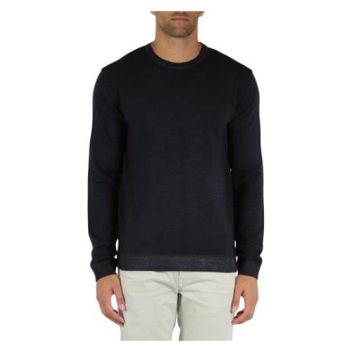 Ull Crewneck genser med Ribbed Detaljer