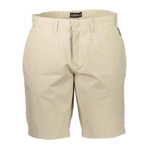 Beige Bermuda Shorts med Kontrastdetaljer