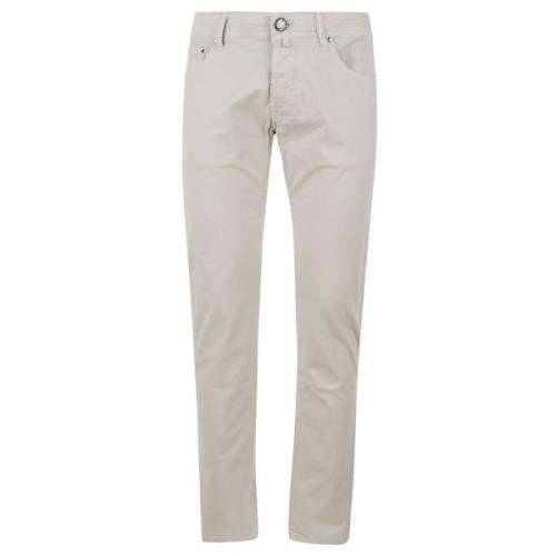 Beige Slim Gabardine Chinos