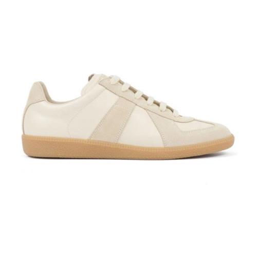 Beige Logo Sneakers