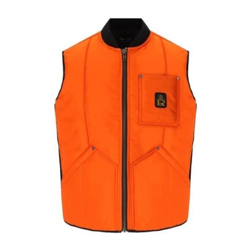 Oransje Nylon Kjølevest med Mesh Detaljer