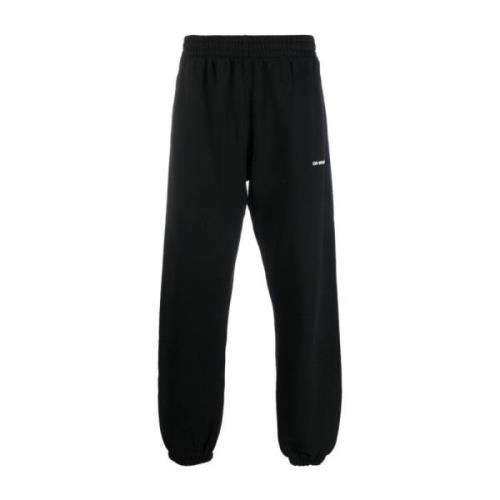 Diagonal Logo Bomull Sweatpants Svart