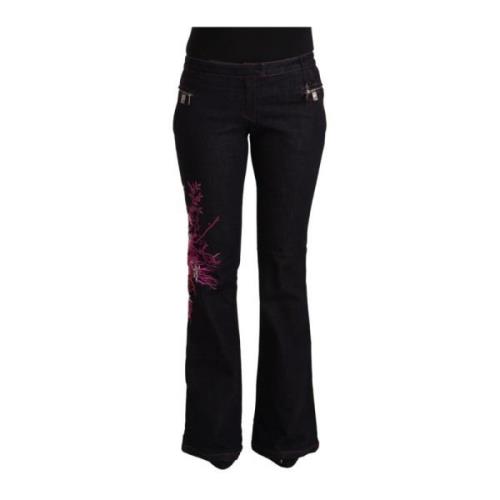 Svart Flared Denim Jeans Eleganse