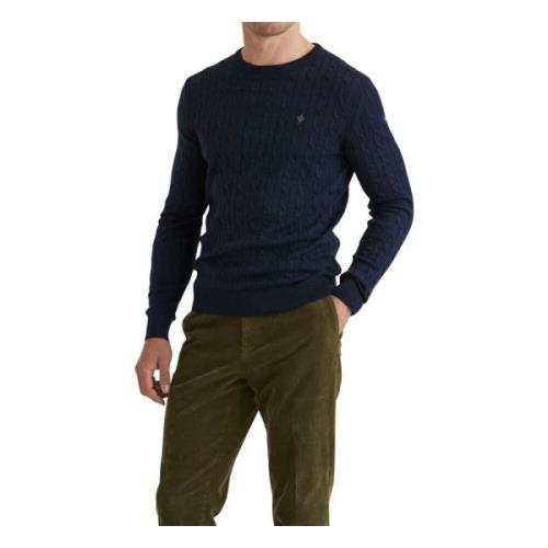 Blå Merino Cable Sweater