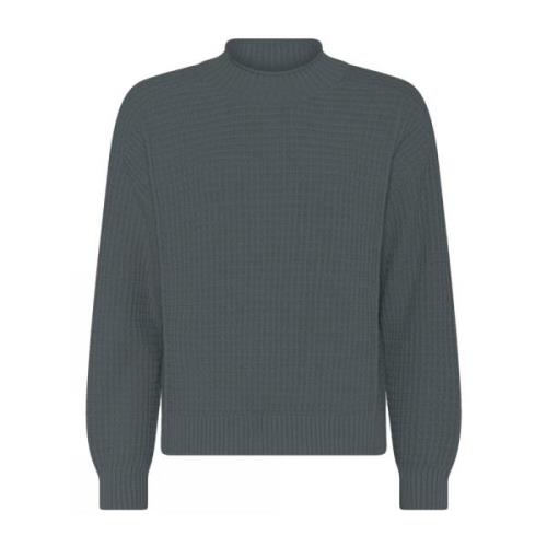 Casual Strukturert Pullover Bluse Grå