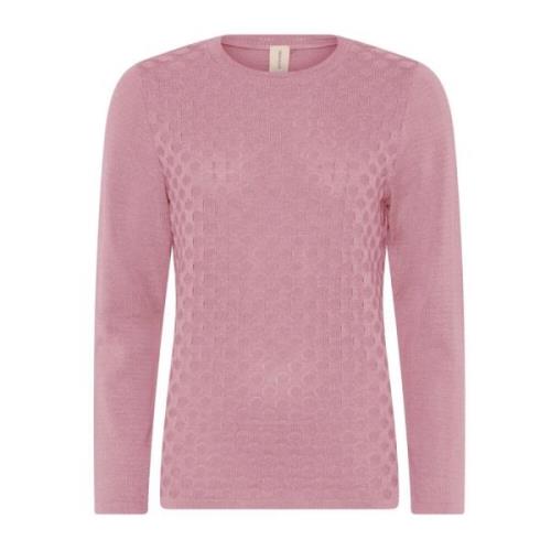 Prikket Struktur Pullover Bluse Geranium