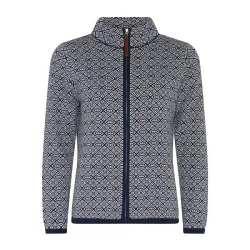 Marine Zip Cardigan med Turtleneck