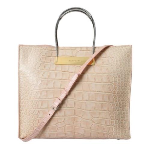 Chic Pink Alligator Skinn Tote Bag